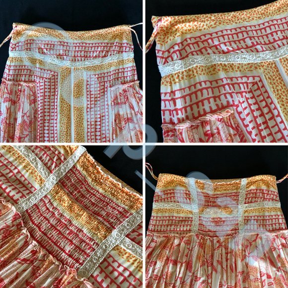 Rare Free People Squared Off Convertible Printed Maxi Skirt & Dress Sz S - Picture 15 of 16